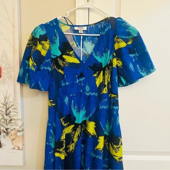 Christopher John Rogers Floral Puff Sleeve Tiered Maxi Dress Blue Size 4 NWT - Picture 5 of 13